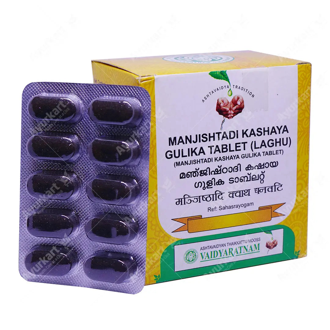 Manjishtadi Kashaya Gulika Tablet (Laghu) - 100 Nos - Vaidyaratnam ...